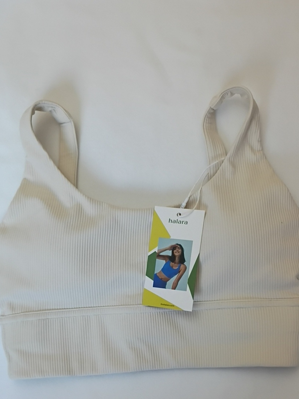 HALARA XSmall Ribbed Scoop Padded Sports Bra - Light Beige P014